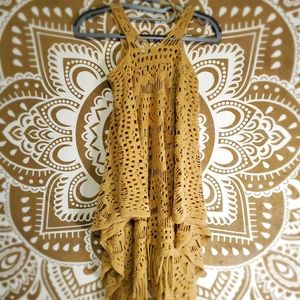 Off the Shoulder-Batwing Crocheted Poncho